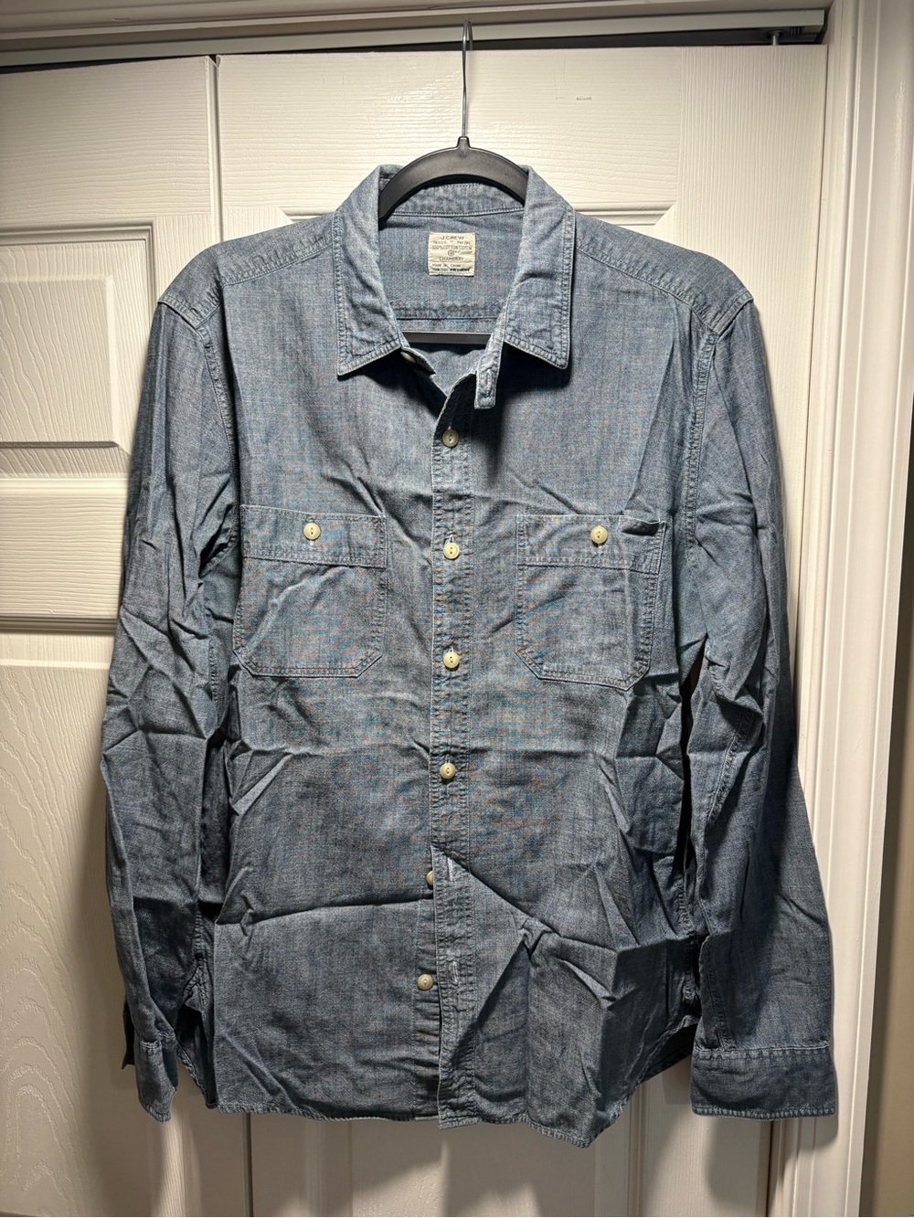J. Crew Chambray Button-Up Shirt in Light Blue